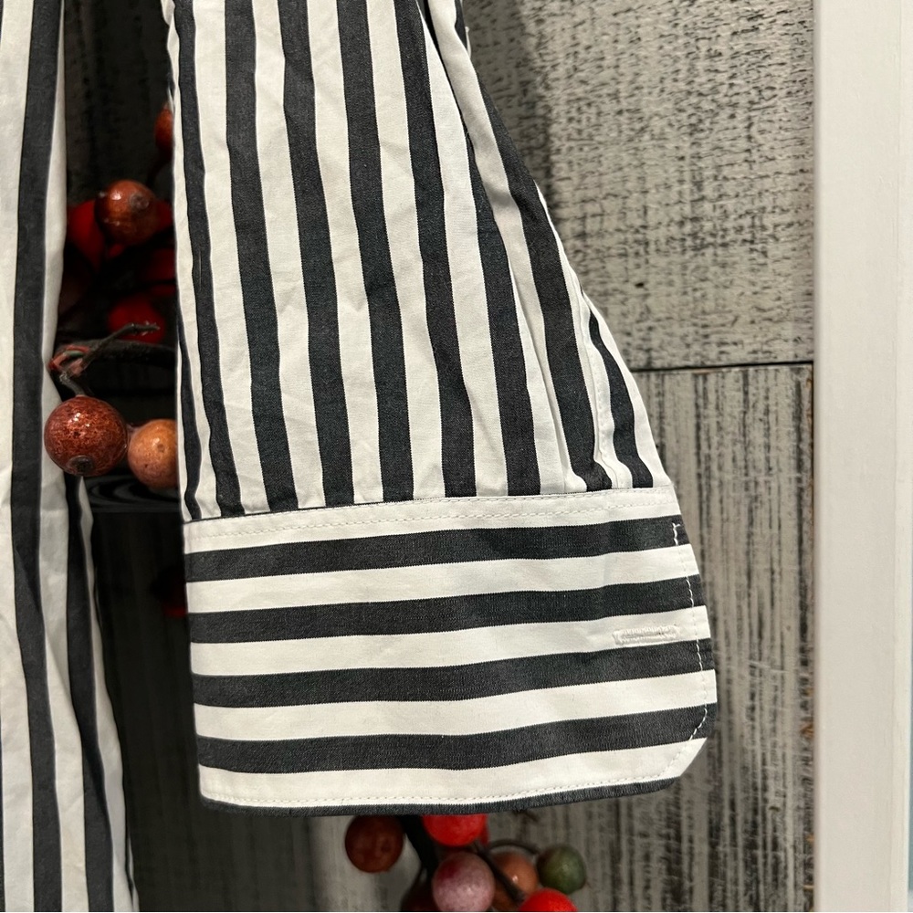Everlane Black and White Striped Shirt Dress - Picture 5 of 8